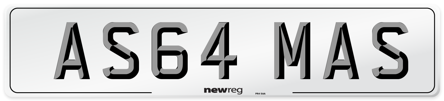 AS64 MAS Number Plate from New Reg